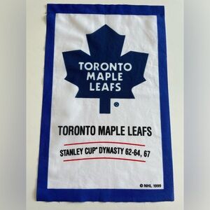 Vintage 1999 Toronto Maple Leaf Fan Flag Banner 10.5”x16.5” Stanley Cup Dynasty